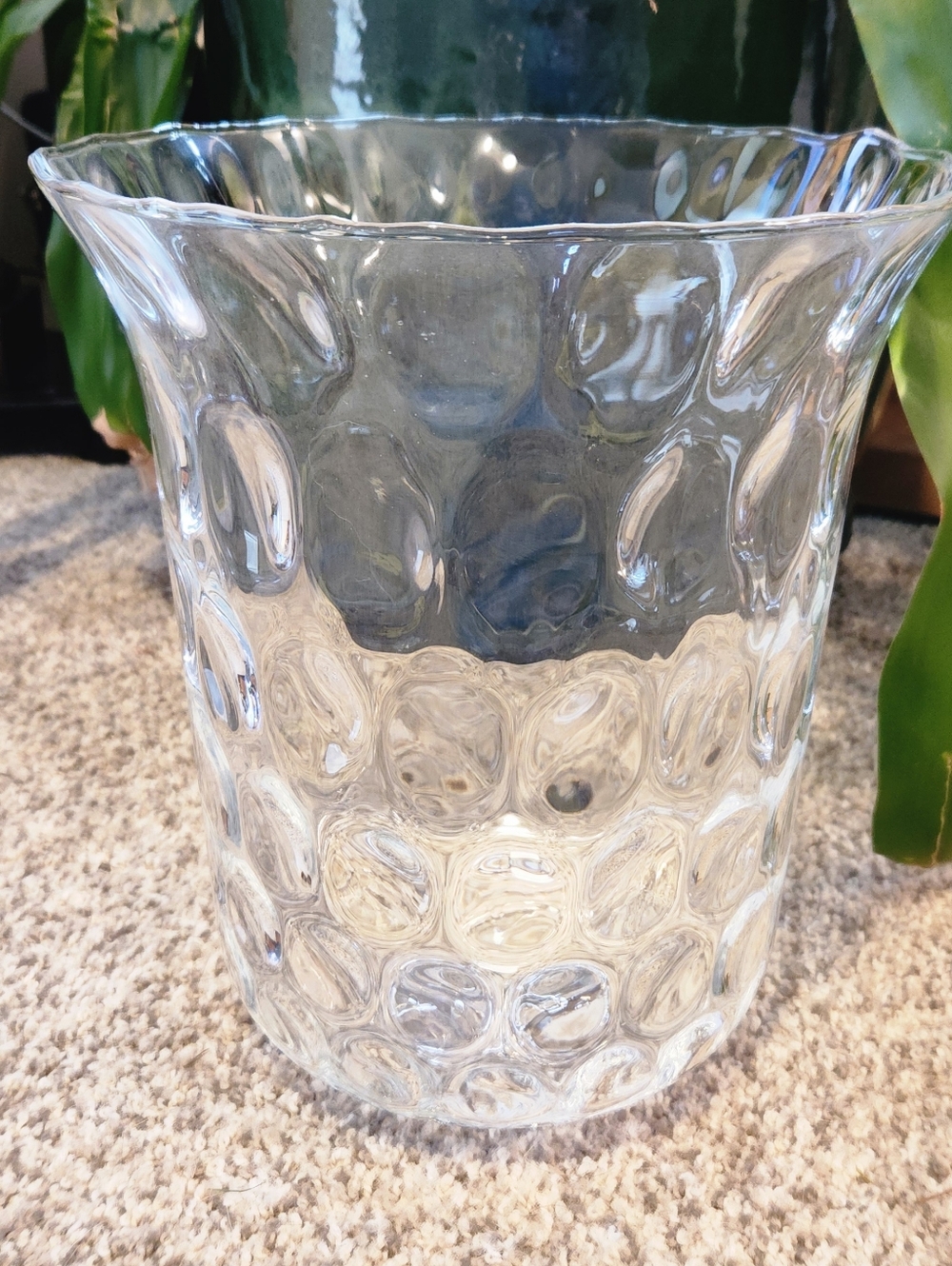 PartyLite Thumbprint Hurricane 3 Wick Candle Glass Holder